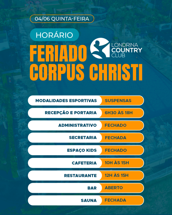 horário corpus christi